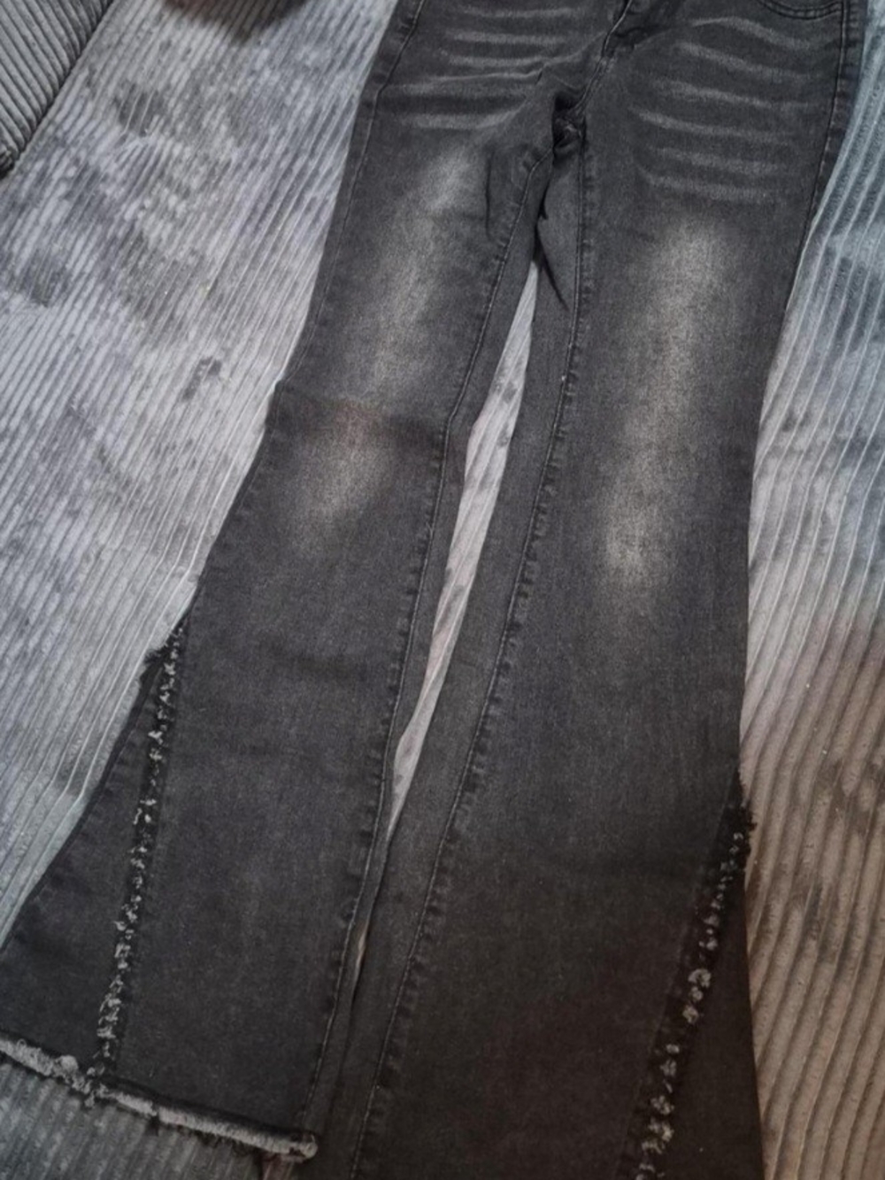 Women's Black Washed Flare Jeans